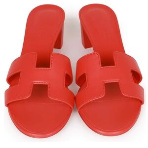 Hermès Oasis Sandals Rose Jaipur Calfskin